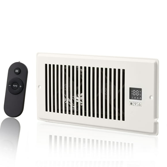 KFFKFF Air Circulation Fan, Silent Ventilation Enhancer Suitable for 4” x 10” Register Openings, Comes with Remote and Temperature Regulation, Speed Modifiable for Intelligent Heating Cooling Vent