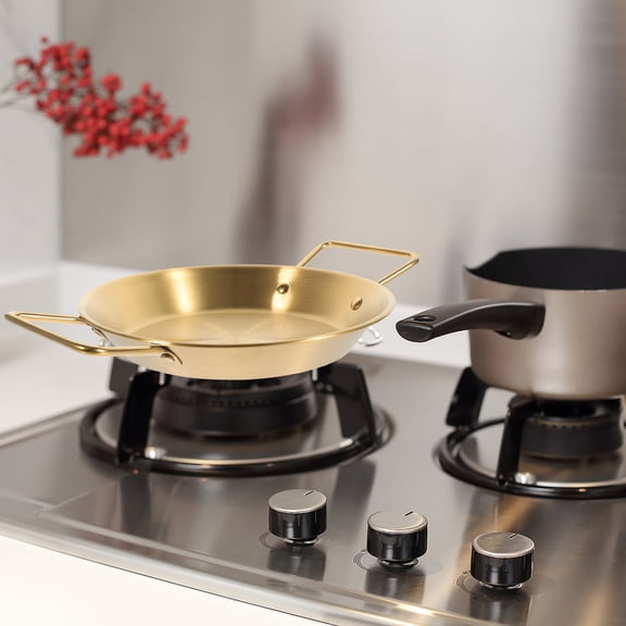 ifundom 1-Pack Golden Stainless Steel Non-Stick Frying Pan, Cookware for Home Kitchen, Easy to Clean and Use