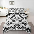 thumbnail image 2 of Manfei Southwestern Aztec Geometric Full Size Comforter Sets,Rustic Western Boho Bedding Comforter Set,Gray Black White Bedding Sets For Adult,Ultra Soft Home Decor Reversible,3 Pieces, 2 of 8