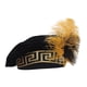 thumbnail image 4 of Sombrero de rey medieval con gorra plana de plumas, sombrero de copa tipo muffin para boda temática Negro, 4 of 9