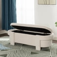 thumbnail image 6 of Large Versatile Storage Ottoman Bench, Upholstered Ottoman End of Bed Bench Seat,Modern Bed End Bench for Any Room, Beige, 6 of 7