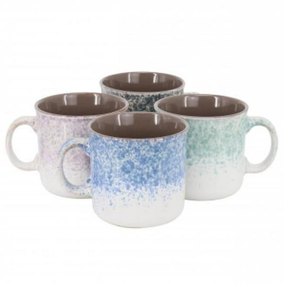 Gibson Home 120245.01 19 oz Blurry Sto are Straight Shape Mug Set, Assorted Color - 4 Piece