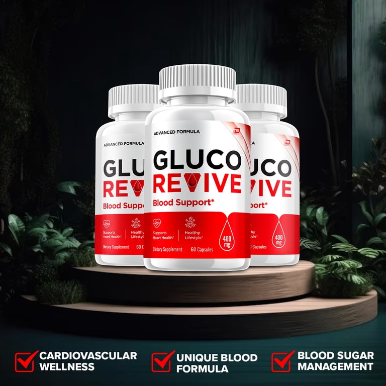 Gluco Revive Capsules - 3 Pack, 180 Capsules Total, All Natural Blood Sugar Support Formula