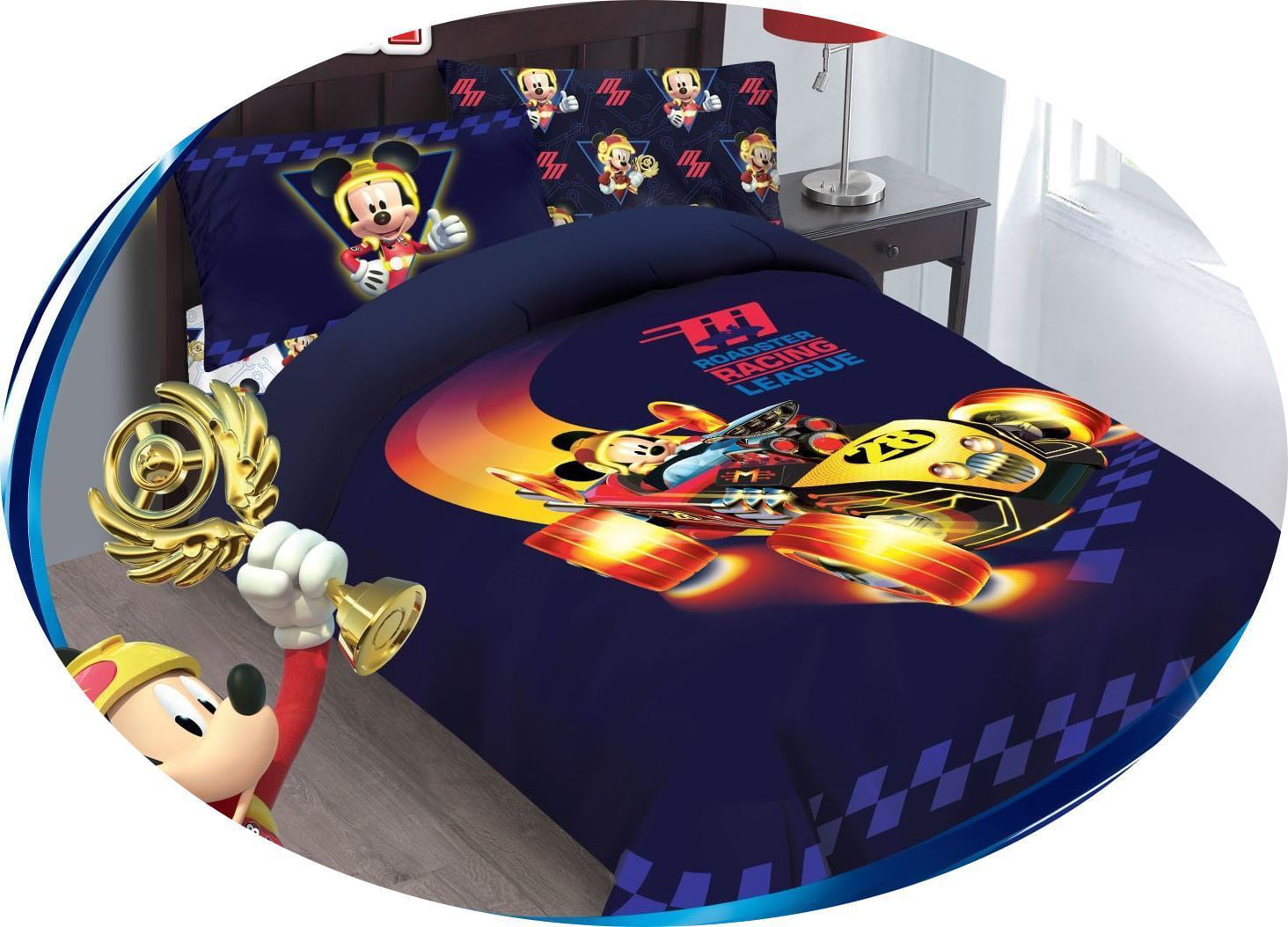 MICKEY MOUSE RACING BED SOFT COMFORTER SET DISNEY MOVIE CARTOONS COLLECTION 