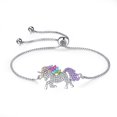 thumbnail image 1 of Bracelet Ajustable Licorne Cristal Swarovski Multicolore, 1 of 4