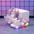 thumbnail image 2 of Nwiuh Toddler Sandals Girls Boys Light up Double Buckle Sandals Children's Adjustable Back Strap Water Sandal Kids Beach Shoes(Pink, 6.5), 2 of 8