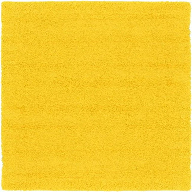 Unique Loom 3127871 8 ft. 2 in. x 8 ft. 2 in. Solid Shag Square Rug, Tuscan Sun Yellow