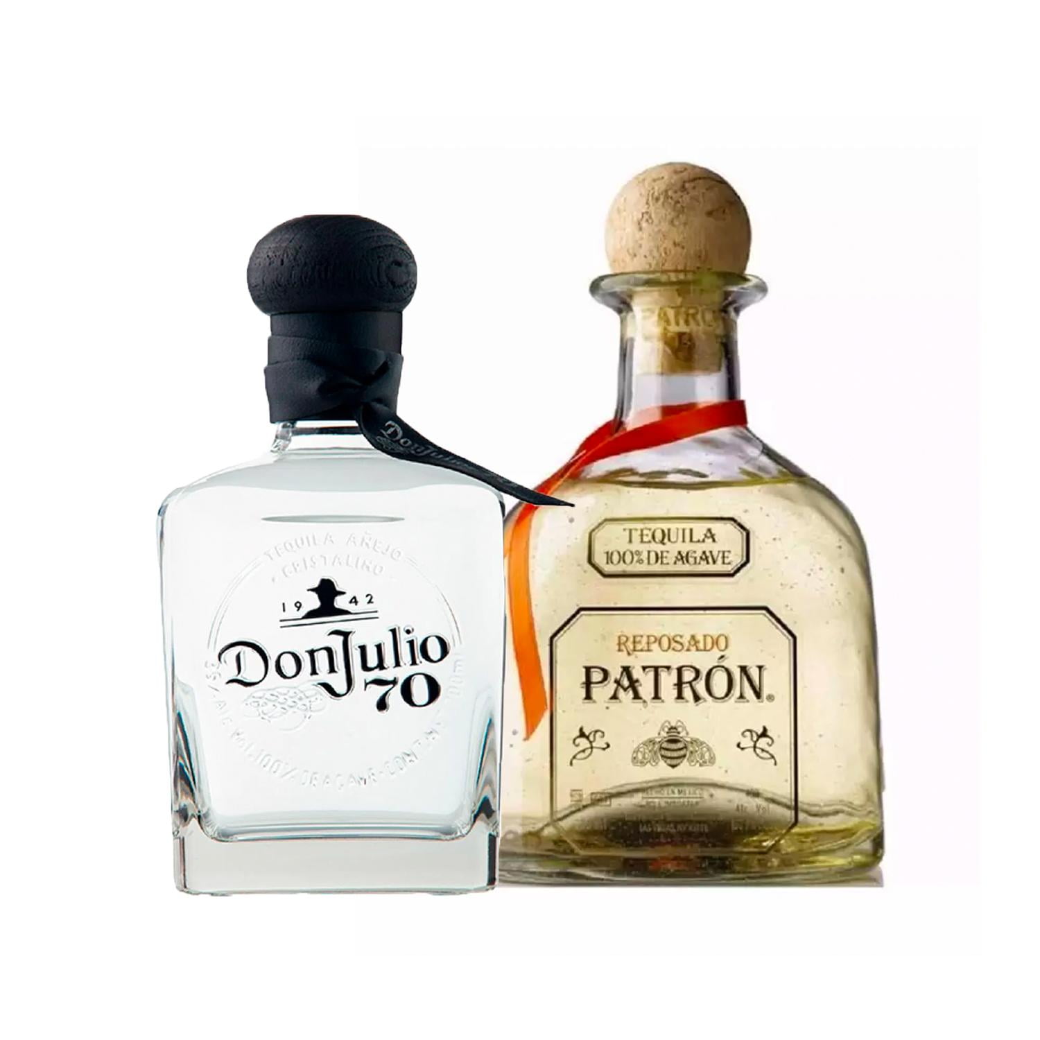 Tequila Don Julio 70 Cristalino Añejo 700 mL + Tequila Patrón Reposado