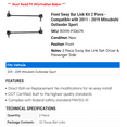 thumbnail image 2 of Front Sway Bar Link Kit 2 Piece - Compatible with 2011 - 2019 Mitsubishi Outlander Sport 2012 2013 2014 2015 2016 2017 2018, 2 of 2