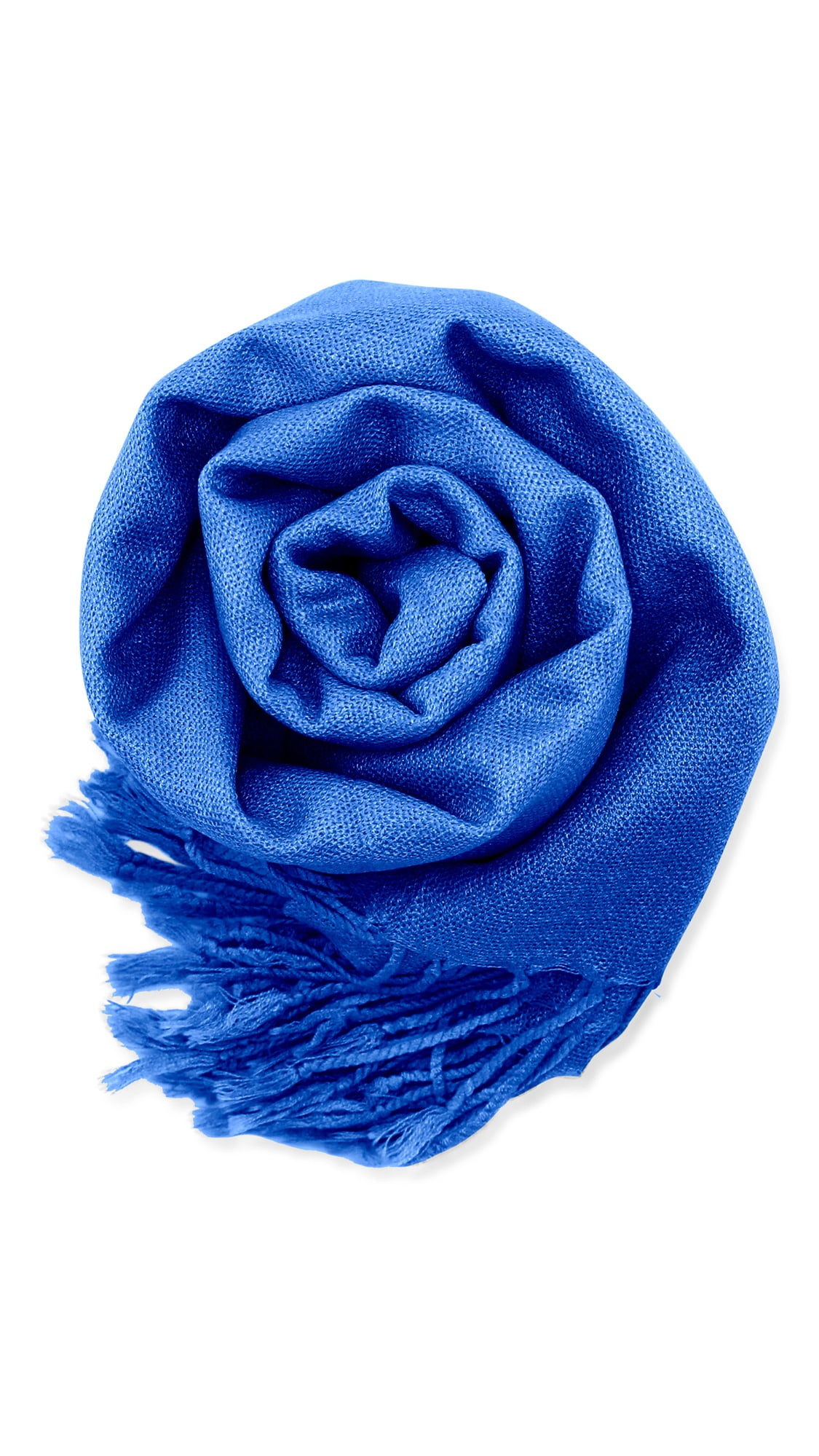 White with Blue Floral Rose Design Square Ladies Scarf Pashmina D24