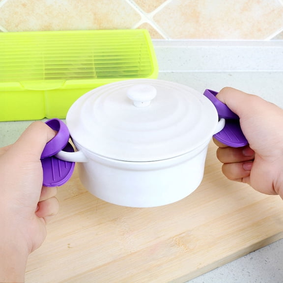 RENACLIPY Silicone Finger Oven Mitts Set of 3, Kitchen Gloves in Assorted Colors, 2.95 x 1.77 x 1.18 Inches