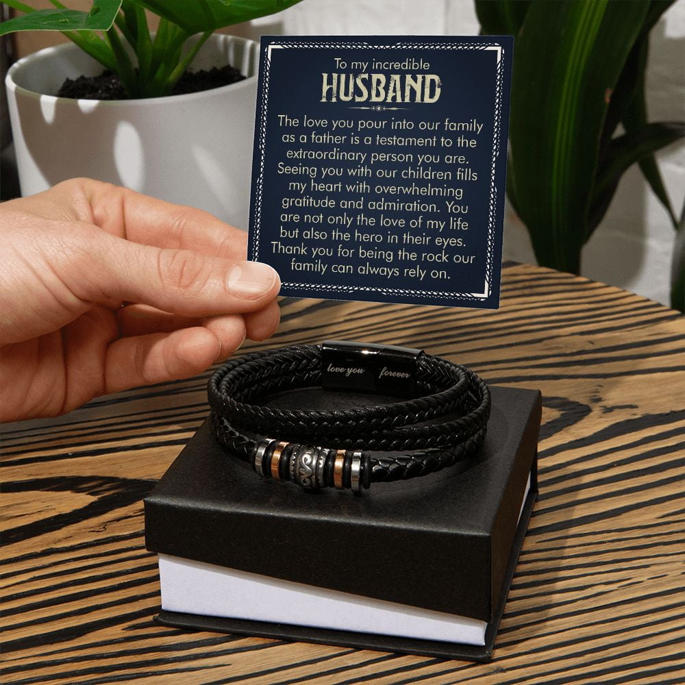 To My Husband Incredible Husband Love You Forever Bracelet