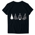 thumbnail image 4 of Navidad Mujeres Tops, Cuello Redondo Manga Corta Impresa Camiseta, Vintage Holiday Humor Tee Top, 4 of 4