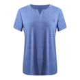 thumbnail image 4 of Soki 2PC Women's Plus Size Short Sleeve Tee V-neck Solid Color Oversized T-shirt Tops for Summer L-5XL, 4 of 5