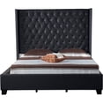 thumbnail image 2 of Titanic Furniture Majestic Tufted Black Faux Leather King Bed with Nailhead Trim, 2 of 2