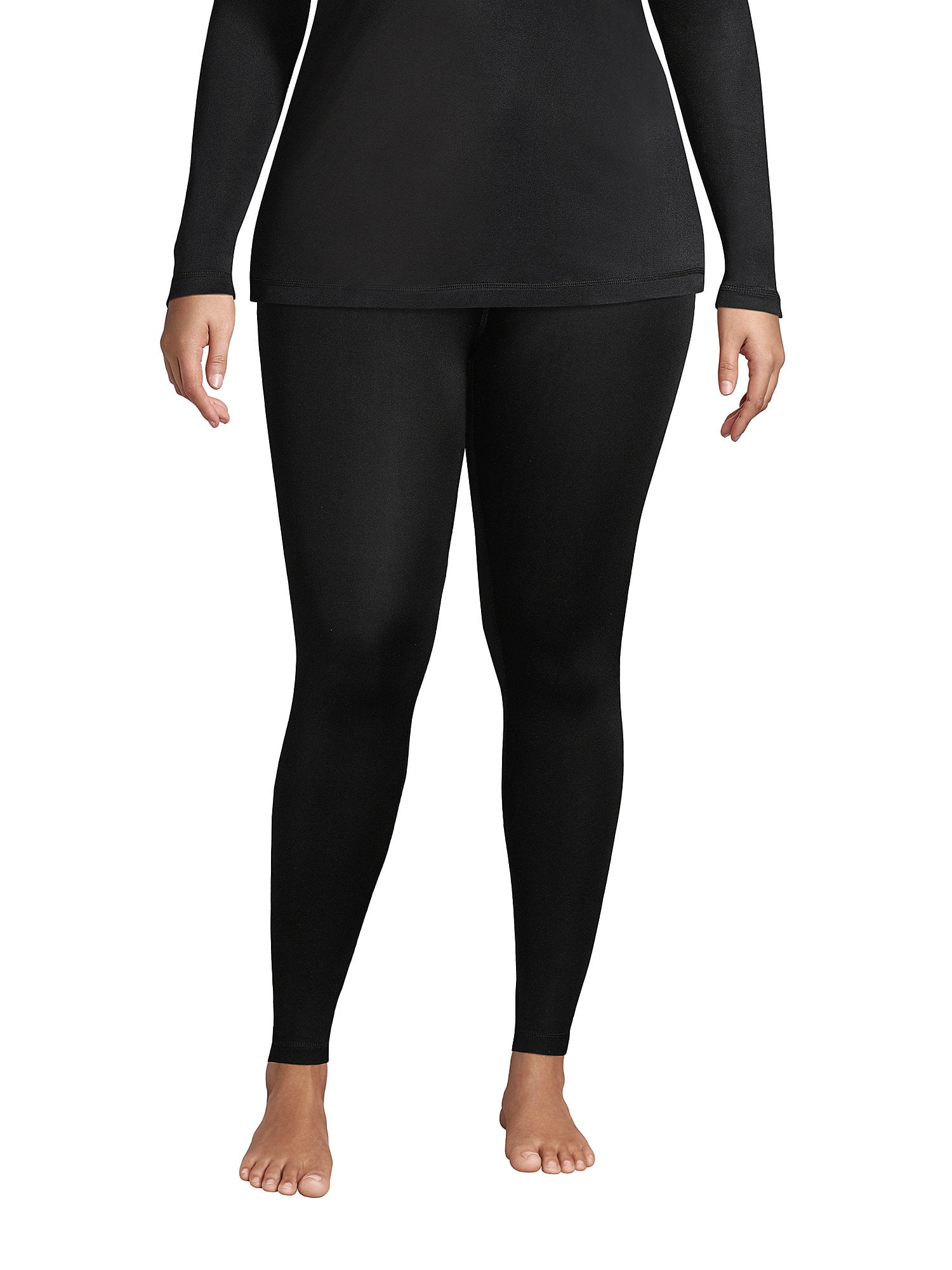 Lands' End Women's Plus Size Silk Interlock Thermal Pants Long