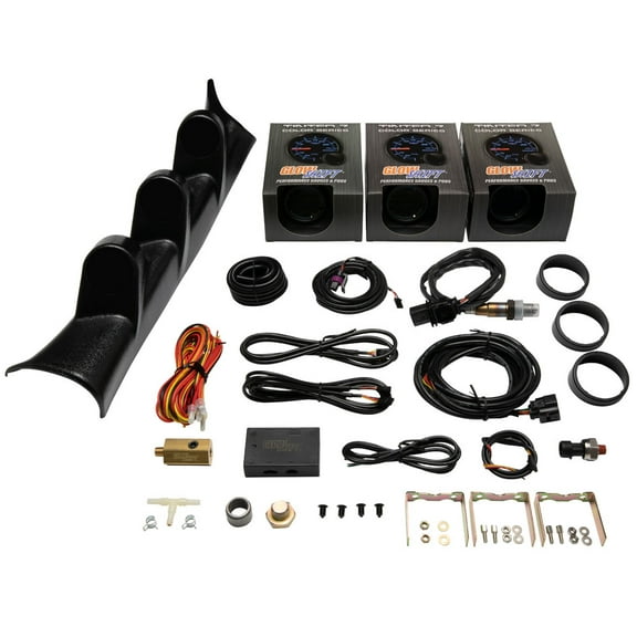 GlowShift 2013-2020 Subaru BRZ Triple Gauge Package with Tinted 7 Color GS2 Gauge Set