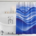 thumbnail image 3 of Blue Striped Shower Curtain, Waterproof Shower Curtains for Bathroom, Modern Abstract Art Wave Moire Gradient Washable Fabric Bathtub Curtain Set Bath Decor with 12 Hooks Standard 72"x72", 3 of 8
