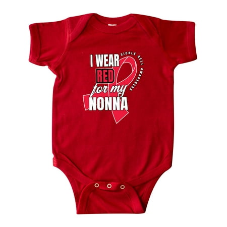 

Inktastic Sickle Cell Awareness I Wear Red For My Nonna Gift Baby Boy or Baby Girl Bodysuit
