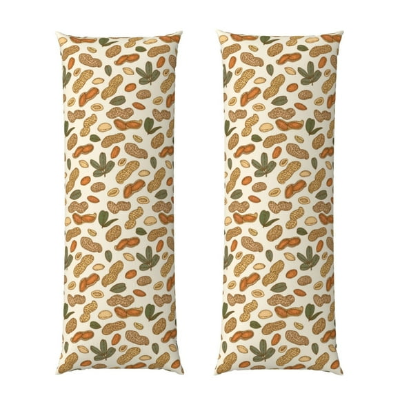 Fotbe Set With Peanut Funda para Almohada Corporal con Diseño, Funda de Microfibra Ultrasuave de 20x54 Pulgadas, Ropa de Cama Elegante