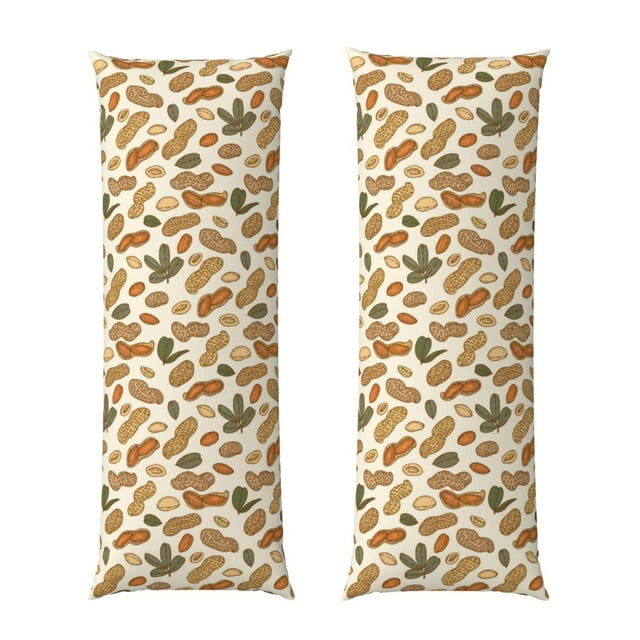 Fotbe Set With Peanut Funda para Almohada Corporal con Diseño, Funda de Microfibra Ultrasuave de 20x54 Pulgadas, Ropa de Cama Elegante