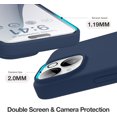 thumbnail image 3 of Silicone Case Designed for Apple iPhone 15 Plus Liquid Silicone Case, 5 in 1 Bundle Phone Case with 2 Clear Tempered Glass and 2 Camera Lens Shockproof Case for Apple iPhone 15 Plus,Navy, 3 of 7