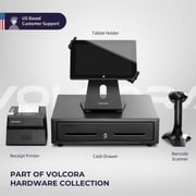 Volcora Thermal Receipt Printer, 80mm USB/Ethernet POS QR Code Printer with Auto Cutter for Cash Drawer/ESC/POS, Compatible with Android/Windows/Linux, Retailer, Restaurant Use, Wall Mount, Black