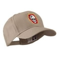 thumbnail image 5 of Halloween Skull with Flames Embroidered Cap - Khaki OSFM, 5 of 5