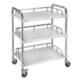thumbnail image 4 of Carrito de servicio de laboratorio de acero inoxidable de 3 niveles con ruedas, estante de almacenamiento, ruedas silenciosas, carrito de cocina de 45, 4 of 8