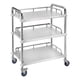thumbnail image 4 of Carrito de servicio de laboratorio de acero inoxidable de 3 niveles con ruedas, estante de almacenamiento, ruedas silenciosas, carrito de cocina de 45, 4 of 8