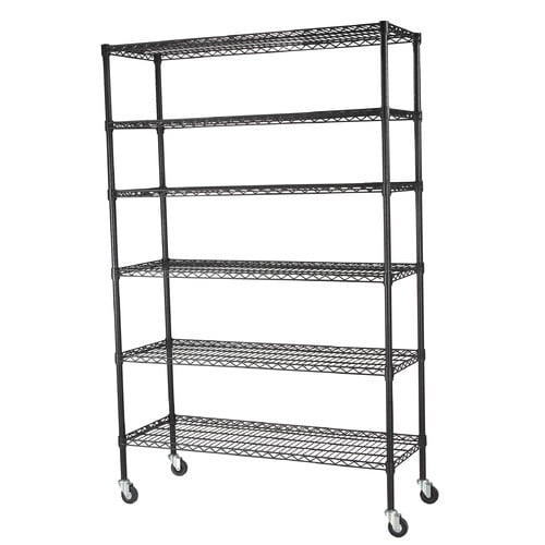 Muscle Rack 48"W x 18"D x 74"H SixTier Mobile Wire Shelving Unit
