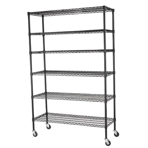Six Tier Mobile Wire Shelving Unit, Wire Shelving Legs