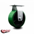 thumbnail image 2 of 5 Inch Green Poly on Cast Iron Wheel Rigid Caster with Roller Bearing SCC, 2 of 2