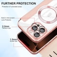 thumbnail image 2 of CASEFIV for iPhone 16 Pro Max Case,Compatible with Magsafe,Slim Fit Flip Protective PU Leather Wallet Case with RFID Blocking Card Slot Build-in Len Protector,Pink, 2 of 7
