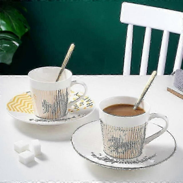 Taza anamórfica creativa con diseño de caballo y espejo, taza con diseño de colibrí, juego de café y té Luycho con posavasos, 90 ml-220 ml.