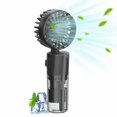 thumbnail image 2 of Portable Hand Fan With Mist Spray Handheld Fan With Transparent Tank Water Replenisher Foldable Fan Portable Hand Standing Up Quiet Lightweight For Travel, 2 of 9
