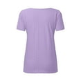thumbnail image 5 of SHITINN Women Summer Casual Solid Color Shirt V Neck Short Sleeved T Shirt Top Hollowed Out Top Short Sleeve Tops for Women Clothes for Women Womens Shirt, 5 of 7