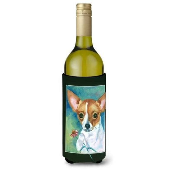 Chihuahua & Daisy Wine Bottle Beverage Insulator Hugger