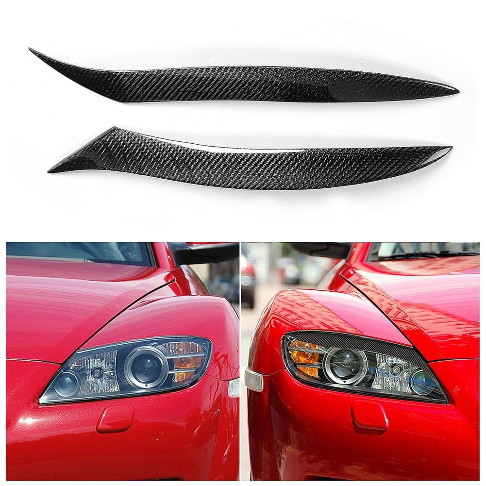 Kritne Pair of Carbon Fiber Headlight Eyebrow Cover Trim Kritne Pair of Carbon Fiber Headlight Eyebrow Cover Trim