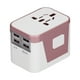 thumbnail image 2 of Adaptador de corriente internacional, enchufe de viaje con 4 puertos USB para Reino Unido, UE, EE. UU., JP, AU, CN, 100 ~ 240V, oro rosa, 2 of 5