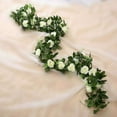 thumbnail image 2 of Sinhoon 7.2 FT Artificial Silk Rose Garland Vine Flower String Xmas Wedding Home Decor (Ivory), 2 of 14