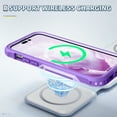 thumbnail image 6 of Compatible with iPhone 15 Pro Case, Shockproof Heavy Duty Dual Layer Outdoor Military Drop Protection Dustproof Armor Cover Hybrid Rugged Sports Matte Phone Case for iPhone 15 Pro, Purple, 6 of 6