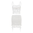 thumbnail image 6 of Biezeib Women Skirt Set, Lace Patchwork Backless Camisole with Mini Bodycon Skirt Summer Outfit for Party Club, 6 of 6