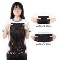 thumbnail image 4 of 24" Straight Curly Wavy 3 Pieces Hair Extensions Natural Straight Clip In Synthetic Hair Extentions Soft Reusable Hairpieces for Women Girls Beauty -200g, 4 of 7