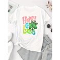 thumbnail image 2 of Happy St. Patrick'S Day Print T-shirt, Casual Short Sleeve Crew Neck Tee, Polyester Medium Stretch Geometric-pattern Women'S Clothing, 2 of 6
