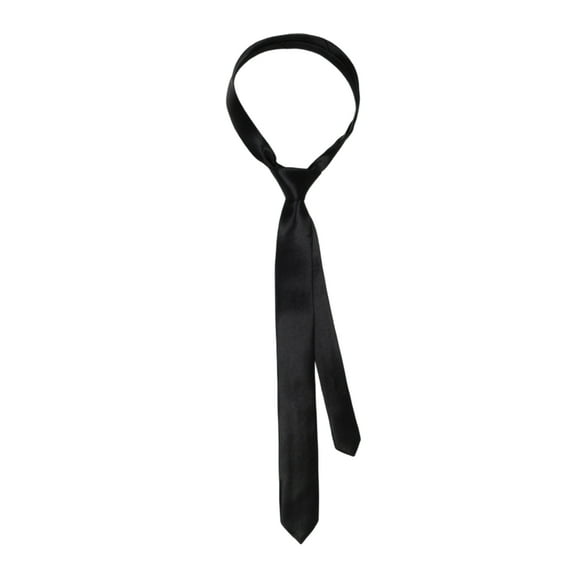 UNTERING Women Skinny Scarf Long Necktie Uniform Tie Skinny Tie Solid Color Plain Solid Tie Formal Black Ties Tie