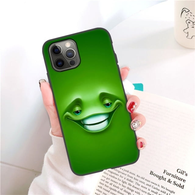Phone Case For iPhone 12 Mini 7 8 6 6s Plus X XR XS Max Funny Smile Face iPhone 11 Pro Max Clear Soft TPU Shockproof Cases Funny Phone Case