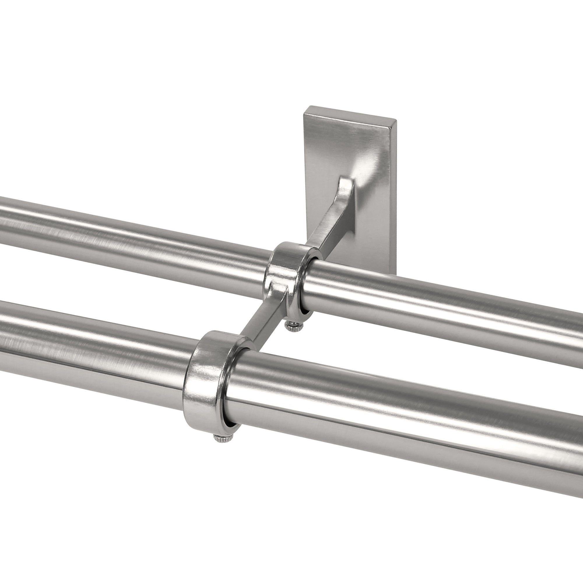 Lumi Home Furnishings Non-Adjustable Double Curtain Rod Brackets 1 in. (3-Piece)