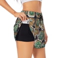 thumbnail image 3 of Lsque Cactus Garden Printed Women's Running Shorts with Liner Pockets,Elastic Quick Dry Workout Athletic Gym Yoga Shorts,Womens High Waist Shorts-, 3 of 9