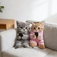 thumbnail image 1 of Bonita funda de almohada de gato con cremallera oculta | Funda de cojín decorativa de nailon suave y elastano para dormitorio, sala de estar y sofá | Un regalo ideal para mujeres, niños y amantes de, 1 of 6